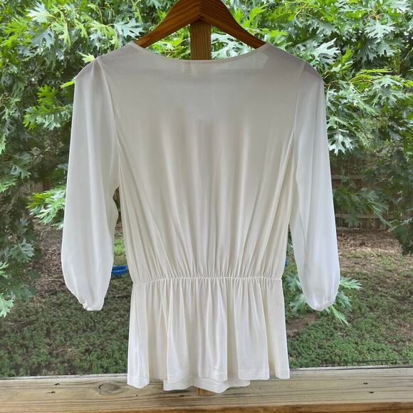 Anthropologie Deletta Alee Ruffled Blouse Ivory Size XS. NEW - Picture 5 of 11